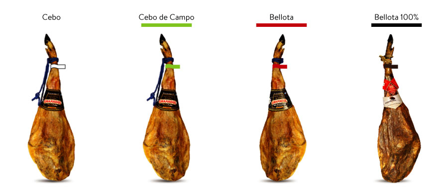 Jamón ibérico felosztása